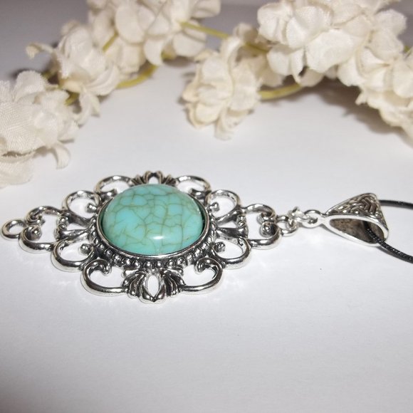 Necklace Southwestern Turquoise & Silver NWT 5156 - Picture 4 of 8
